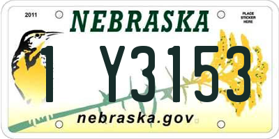 NE license plate 1Y3153