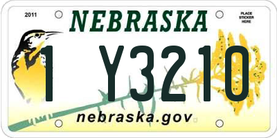 NE license plate 1Y3210