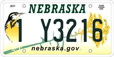 NE license plate 1Y3216