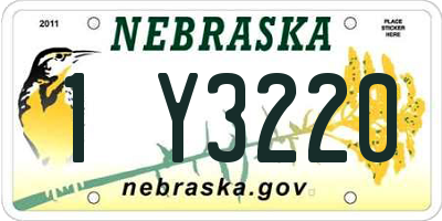 NE license plate 1Y3220