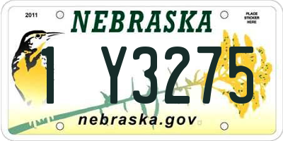 NE license plate 1Y3275
