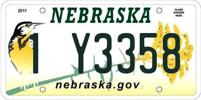 NE license plate 1Y3358