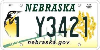 NE license plate 1Y3421