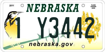 NE license plate 1Y3442