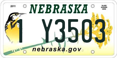 NE license plate 1Y3503