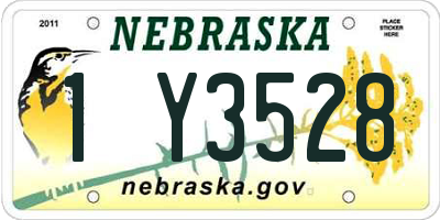 NE license plate 1Y3528