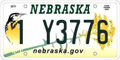 NE license plate 1Y3776
