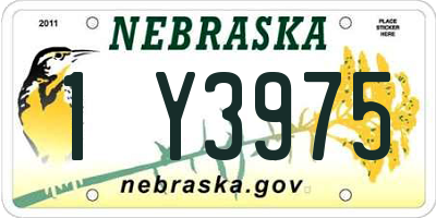 NE license plate 1Y3975