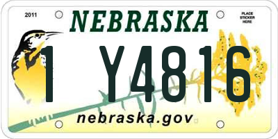 NE license plate 1Y4816