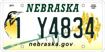 NE license plate 1Y4834
