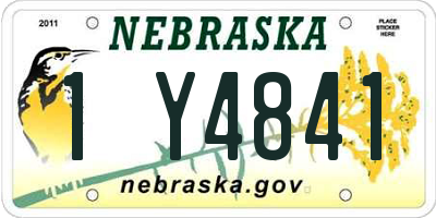 NE license plate 1Y4841