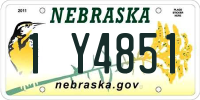 NE license plate 1Y4851