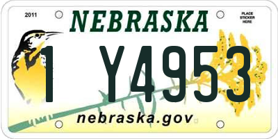 NE license plate 1Y4953