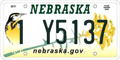 NE license plate 1Y5137
