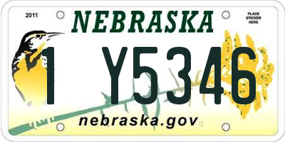 NE license plate 1Y5346