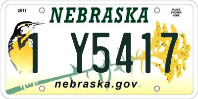 NE license plate 1Y5417