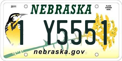 NE license plate 1Y5551