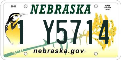 NE license plate 1Y5714