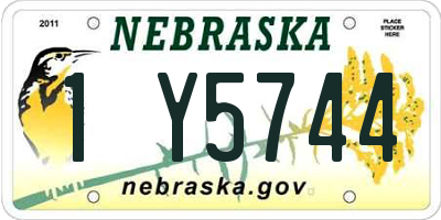 NE license plate 1Y5744