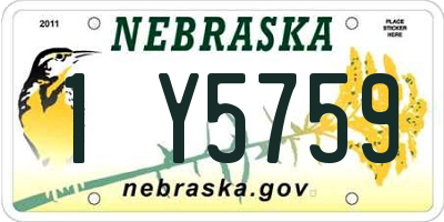 NE license plate 1Y5759