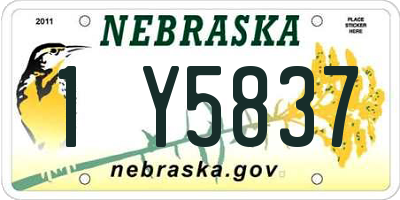 NE license plate 1Y5837