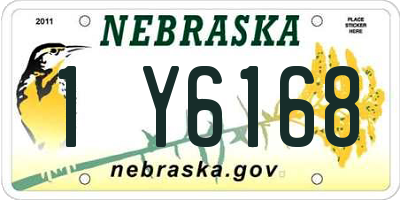 NE license plate 1Y6168