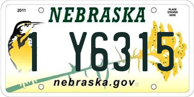 NE license plate 1Y6315