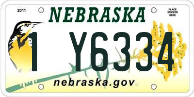 NE license plate 1Y6334