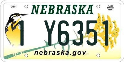 NE license plate 1Y6351