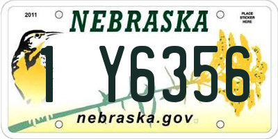 NE license plate 1Y6356
