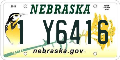 NE license plate 1Y6416