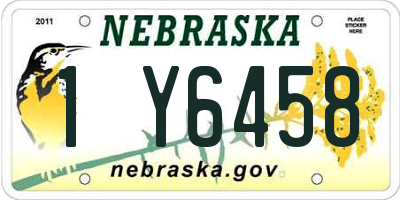 NE license plate 1Y6458