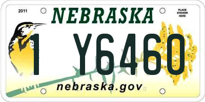 NE license plate 1Y6460
