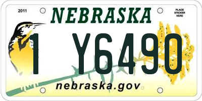 NE license plate 1Y6490