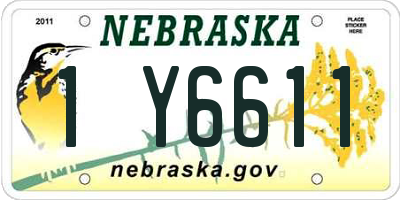 NE license plate 1Y6611