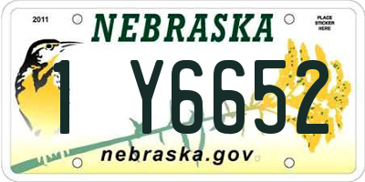 NE license plate 1Y6652