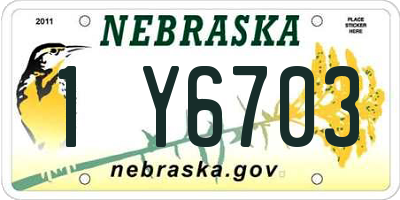 NE license plate 1Y6703