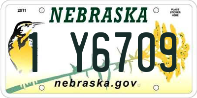 NE license plate 1Y6709