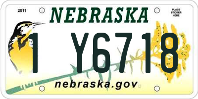 NE license plate 1Y6718