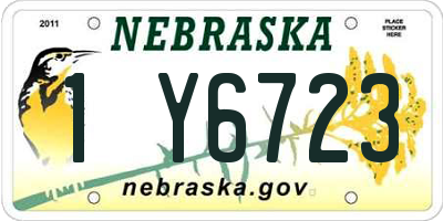 NE license plate 1Y6723