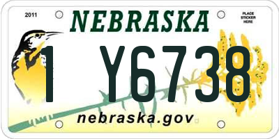 NE license plate 1Y6738