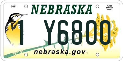 NE license plate 1Y6800