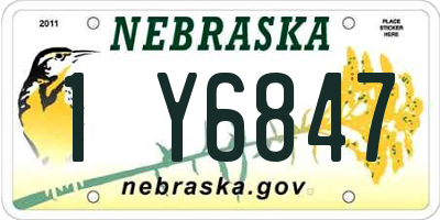 NE license plate 1Y6847