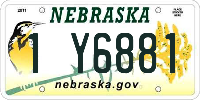 NE license plate 1Y6881