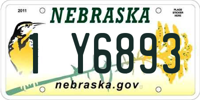 NE license plate 1Y6893