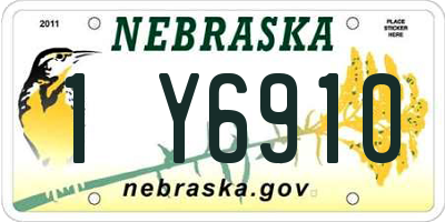 NE license plate 1Y6910