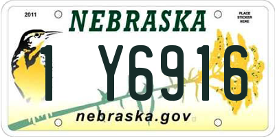 NE license plate 1Y6916
