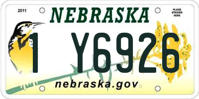 NE license plate 1Y6926