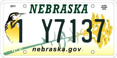 NE license plate 1Y7137