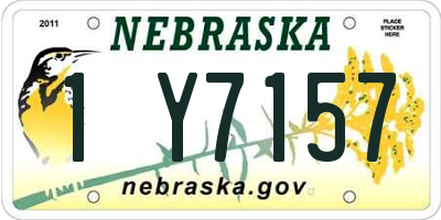 NE license plate 1Y7157